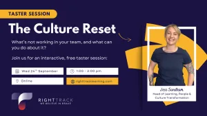 Image promoting webinar details for 'The Culture Reset'